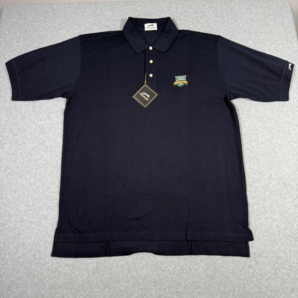 Slazenger Vintage XL Navy Blue 2002 PGA Championship Hazeltine Polo Shirt NWT